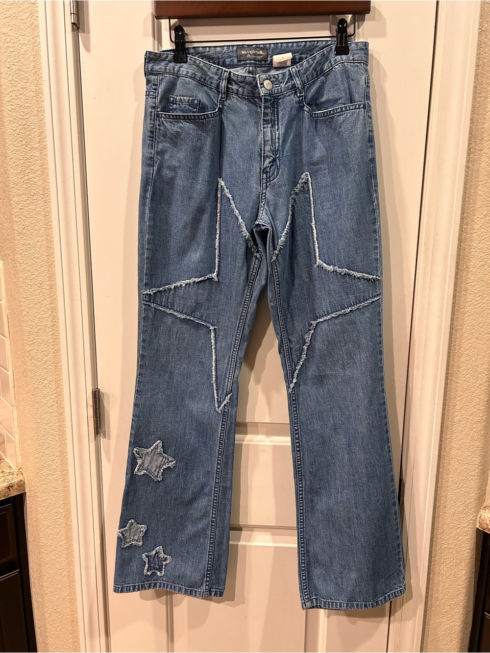 Levi’s SilverTab Y2K Women’s Jeans Flared Wide Leg Stars Detail Vintage Rare